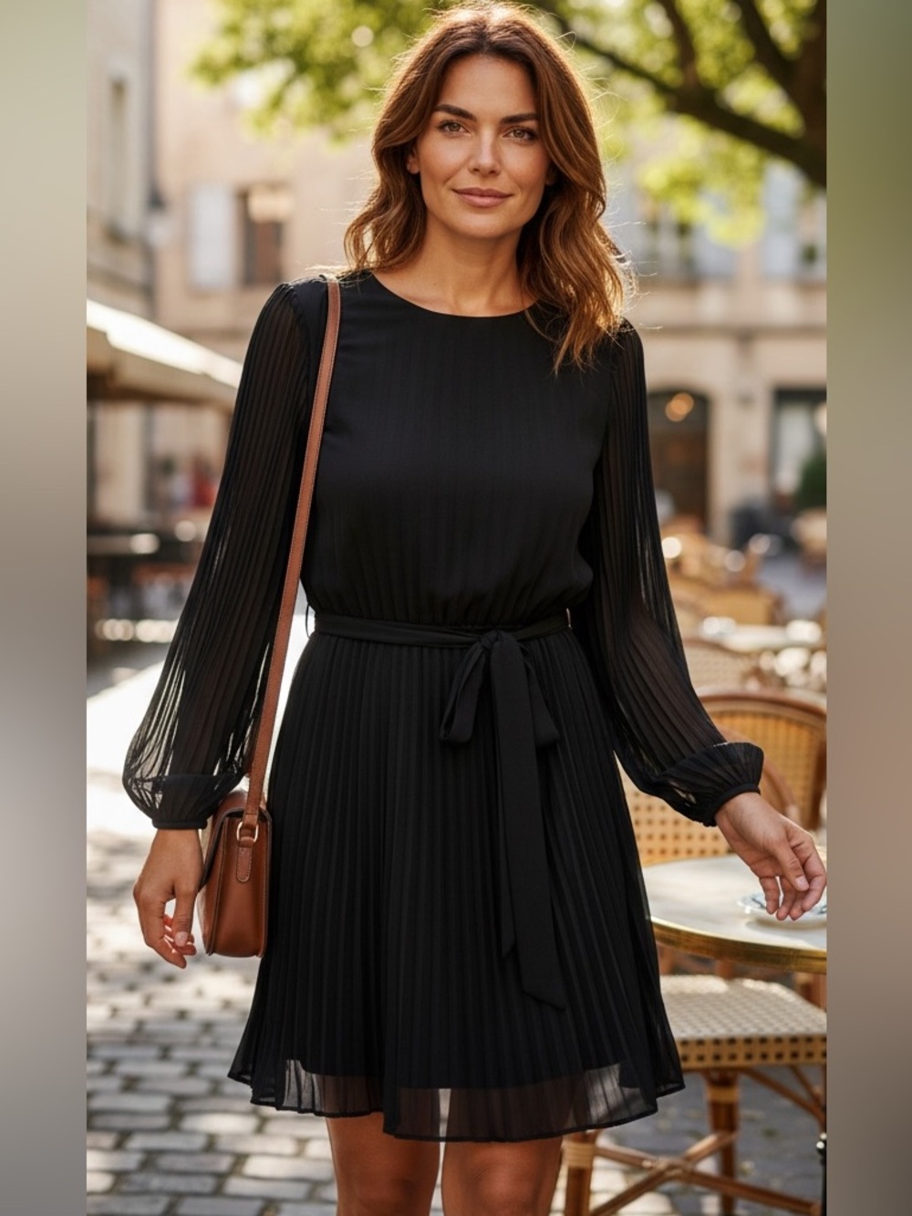 Sam Edelman Black Dress with Tie-Waist Detail